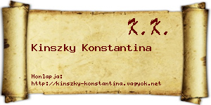 Kinszky Konstantina névjegykártya